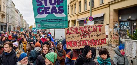 Demonstration gegen die Verschärfung des Gemeinsamen Europäische...