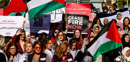 Weltweite Bewegung: Protest für die Rechte des palästinensischen...