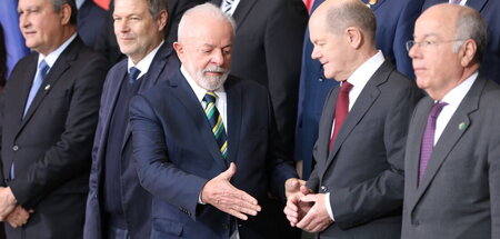Brasiliens Präsident Luiz Inácio Lula da Silva mit Kanzler Schol...