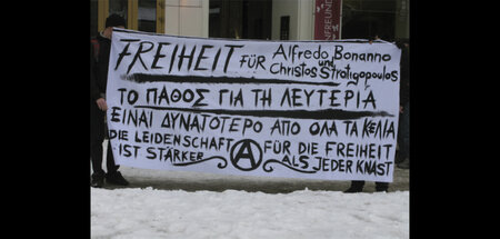 Auch vor der griechischen Botschaft in Berlin wurde für Bonannos...