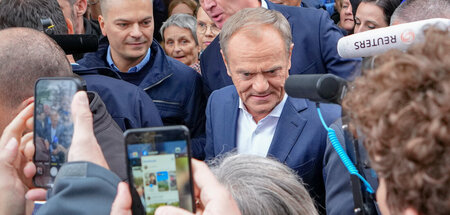 Noch Oppositionsführer: Donald Tusk in Warschau (15.10.2023)