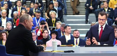 Routinierter Staatsmann: Russlands Präsident Wladimir Putin im B... Routinierter Staatsmann: Russlands Präsident Wladimir Putin im B...