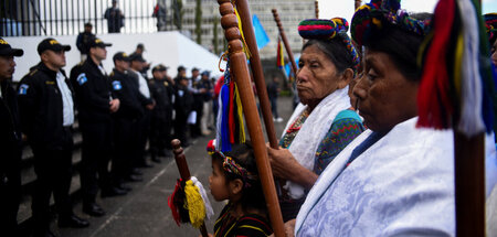Indigene Frauen demonstrieren in Guatemala-Stadt für einen fried...