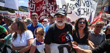 Vor dem Justizpalast in Buenos Aires protestierten am Mittwoch l...