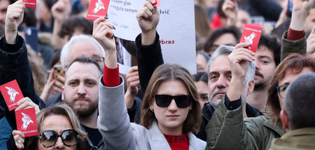 Rote Karte für die Regierung: Anhänger der liberalen Opposition ...