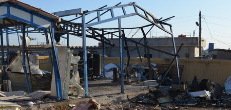 Bei einem türkischen Luftangriff am 25. Dezember zerstörtes Dial...