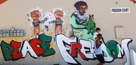 Für Frieden und Freiheit in Palästina: Wandmalerei in Kapstadt (...
