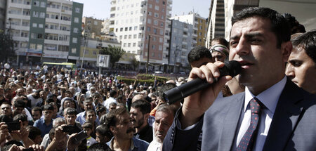 Laut Anklage ein Aufruf zum Aufstand: Demirtaş spricht auf einer...