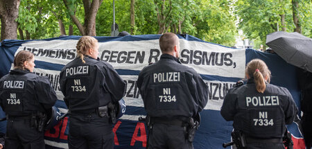 Protest gegen den AfD-Landesparteitag Niedersachsen im Mai 2022