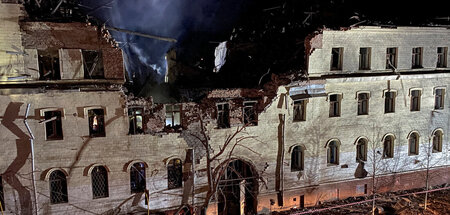 Zerstörungen nach einer russischen Raketenattacke in der ukraini