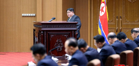 Harsche Worte: Nordkoreas Staatschef Kim hat seine Ankündigungen... Harsche Worte: Nordkoreas Staatschef Kim hat seine Ankündigungen...