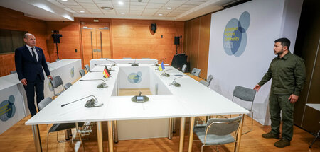 Olaf Scholz und Wolodimir Selenskij (Granada, 5.10.2023)