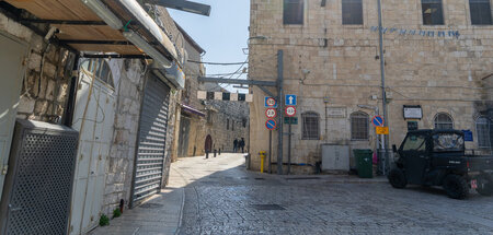 Uralte Altstadt: Armenische Straße in Ostjerusalem