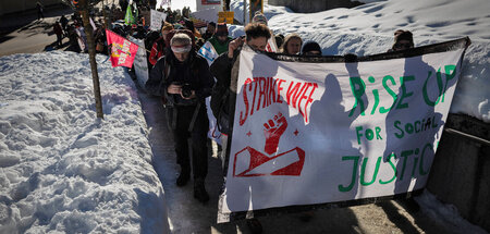 Protest gegen das 54. Weltwirtschaftsforum in Davos (14.1.2024)
