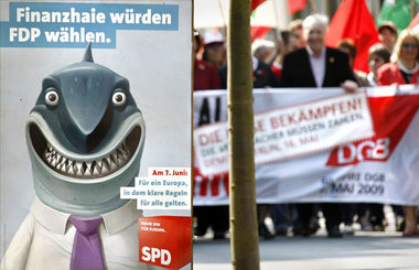 Starke Worte, durch keine politische Praxis gedeckt: SPD-Plakat ... Starke Worte, durch keine politische Praxis gedeckt: SPD-Plakat ...