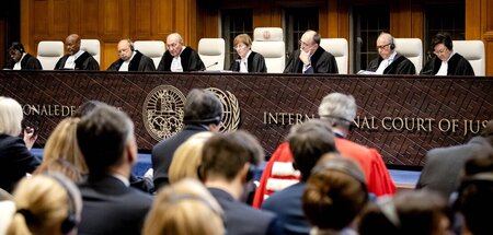 Treffen keine Entscheidung alleine: Die Richter des IGH um die P...