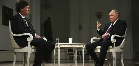 US-Talkmaster Tucker Carlson interviewt Russlands Präsident Wlad...