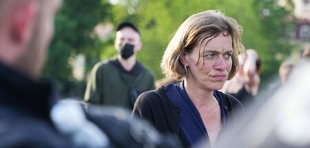 Juliane Nagel bei einer Antifademonstration in Leipzig (31.5.202...