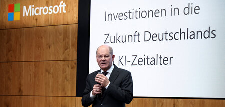 Künstliche Intelligenz: Bundeskanzler Olaf Scholz (SPD) spricht ...