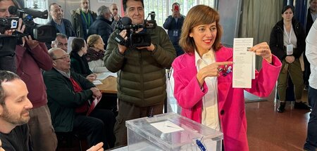 Leer ausgegangen: Die Spitzenkandidatin von Sumar bei der Stimma...