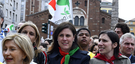 Elena Schlein (r.) ist seit März 2023 Vorsitzende des sozialdemo...