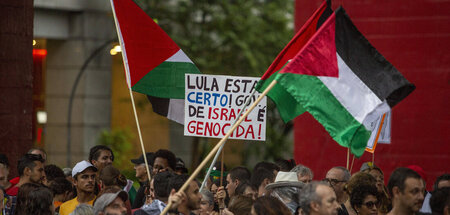 Propalästinensiche Unterstützer Lulas in São Paulo (24.2.2024)