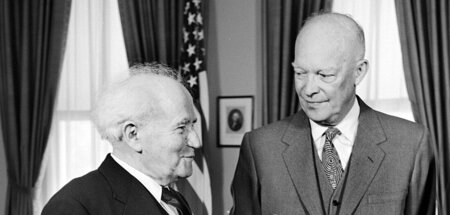 Israels Premierminister David Ben-Gurion und US-Präsident Dwight...