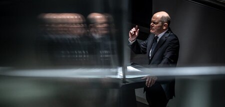 Ohne spannende Ausreißer: Olaf Scholz während seiner Rede im Bun...