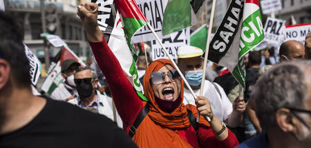 Kundgebung für die Freiheit der Westsahara und gegen die Kompliz...