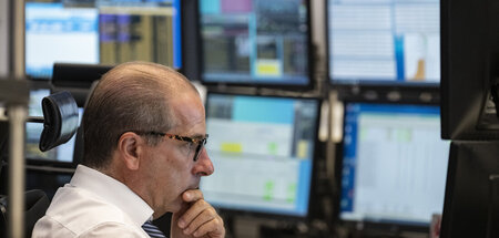 Auf die Kurse kommt es: Im Handelssaal der Deutschen Börse (Fran... Auf die Kurse kommt es: Im Handelssaal der Deutschen Börse (Fran...