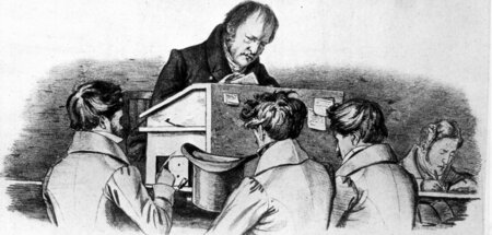 Georg Wilhelm Friedrich Hegel (1770–1831) bei einer Vorlesung vo...
