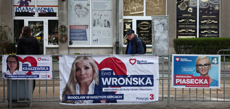 Skeptischer Wählerblick in Wrocław (27.3.2024)