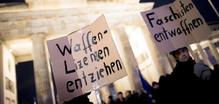 Kundgebung gegen rechten Terror nach den Morden von Hanau (Berli...