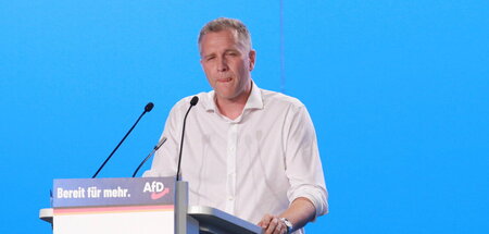 Der verlängerte Arm? Petr Bystron bei einer Parteitagsrede (Magd...
