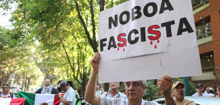 Demonstration gegen den ecuadorianischen Regierungschef Daniel N...