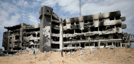 Die ausgebrannten Ruinen des Al-Schifa-Krankenhauskomplexes