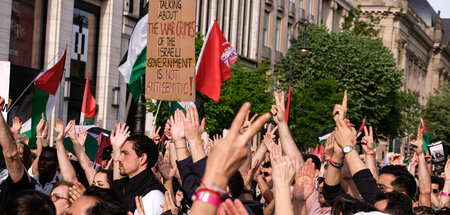 Demonstration gegen das Verbot des Palästina-Kongresses am Sonna...