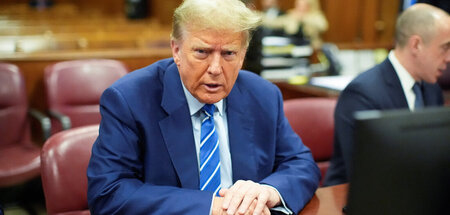 Ein Gesichtsausdruck, der Bände spricht: Donald Trump am Diensta...