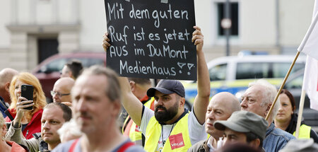 Protestkundgebung gegen die Schließung der hauseigenen Druckerei...