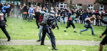 Polizeigewalt gegen Protestierende (Hamburg, 7.7.2017)