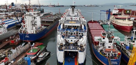 Die Hilfsflottille liegt bereits rund eine Woche im Hafen von Tu...