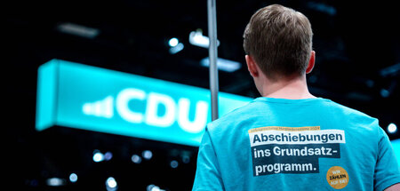 So klar, so simpel: Delegierter auf dem CDU-Bundesparteitag in B...