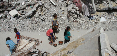 Schon so gut wie alles zerstört: Das Flüchtlingscamp Dschabalija...