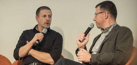 Wollen weitermachen: Götz Kubitschek (l.) und Erik Lehnert auf d...