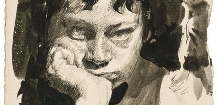 Käthe Kollwitz: »Selbstbildnis mit aufgestütztem Kopf« (um 1889–...