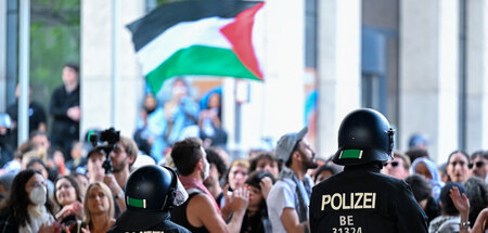 Protest gegen die Räumung des Jabalia-Instituts an der Humboldt-...