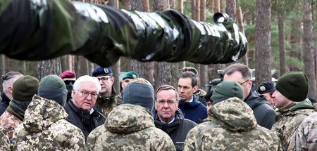 Unterm Rohr die Bellizisten: Bundespräsident Frank-Walter Steinm...