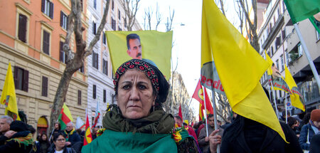 Demonstration in Rom für die Freilassung von Abdullah Öcalan