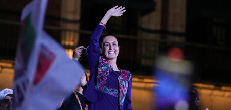 Siegesgewiss: Claudia Sheinbaum in der Nacht zu Montag vor Anhän...