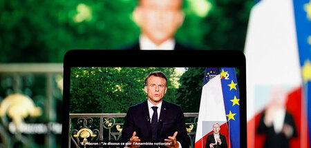 Riskanter Schritt: Staatschef Emmanuel Macron bittet Franzosen n...